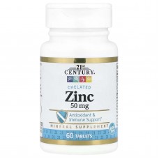21st Century, хелатний цинк, 50 мг, 60 таблеток