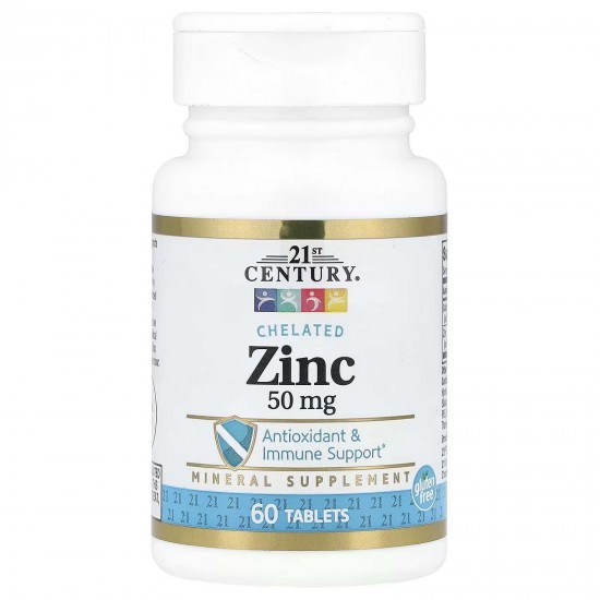 21st Century, хелатний цинк, 50 мг, 60 таблеток