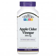21st Century, яблучний оцет, 300 мг, 250 таблеток