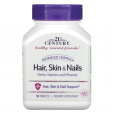 21st Century, комплекс для волосся, шкіри та нігтів, поліпшена формула, 50 таблеток 