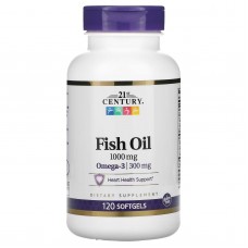 21st Century, рибячий жир, омега 1000 мг, 120 капсул