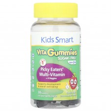 Kids Smart, Kids Smart® Vita, мультивітаміни + 4 овочі для дітей віком від 3 років, цитрусові й ягоди, 30 жувальних таблеток
